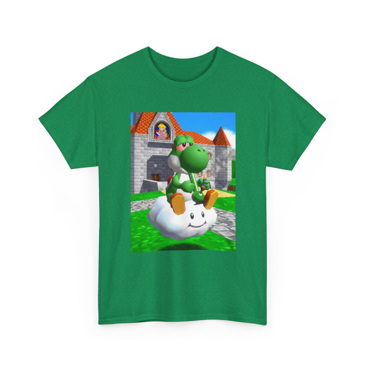 Yoshi Chilling On Cloud At Princess Peach's Castle