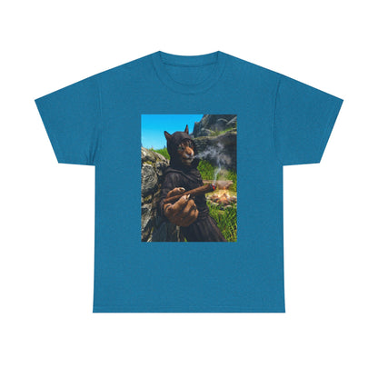 Khajiit Monk Smoking By Campfire Tee