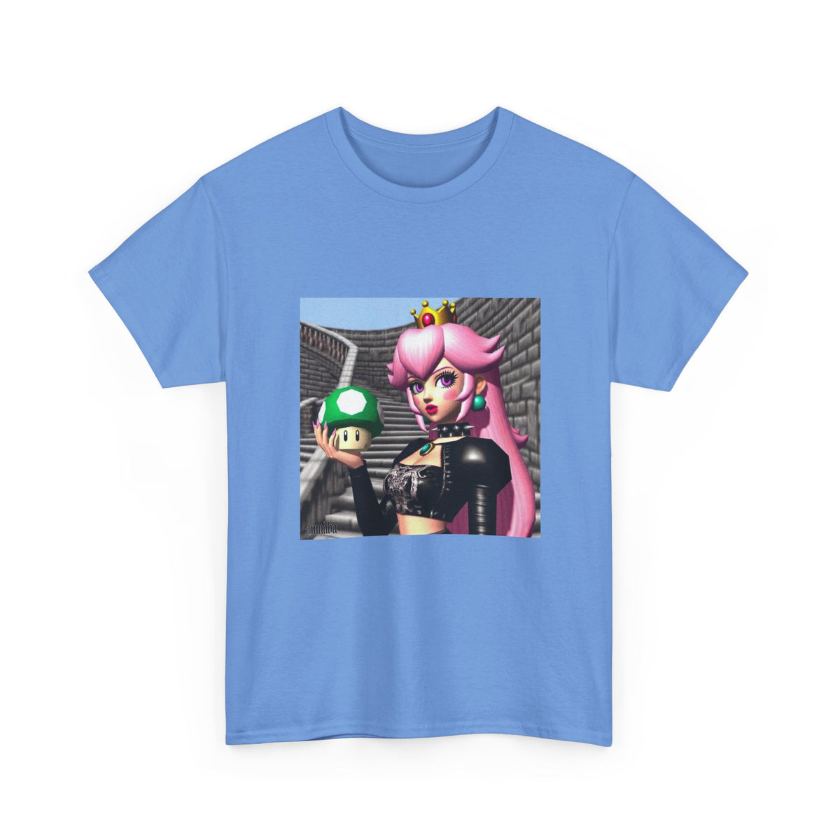 Goth Peach Holding A Green Mushroom Tee