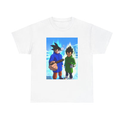 Goku And Vegeta Smoking In Snowy Scene Tee