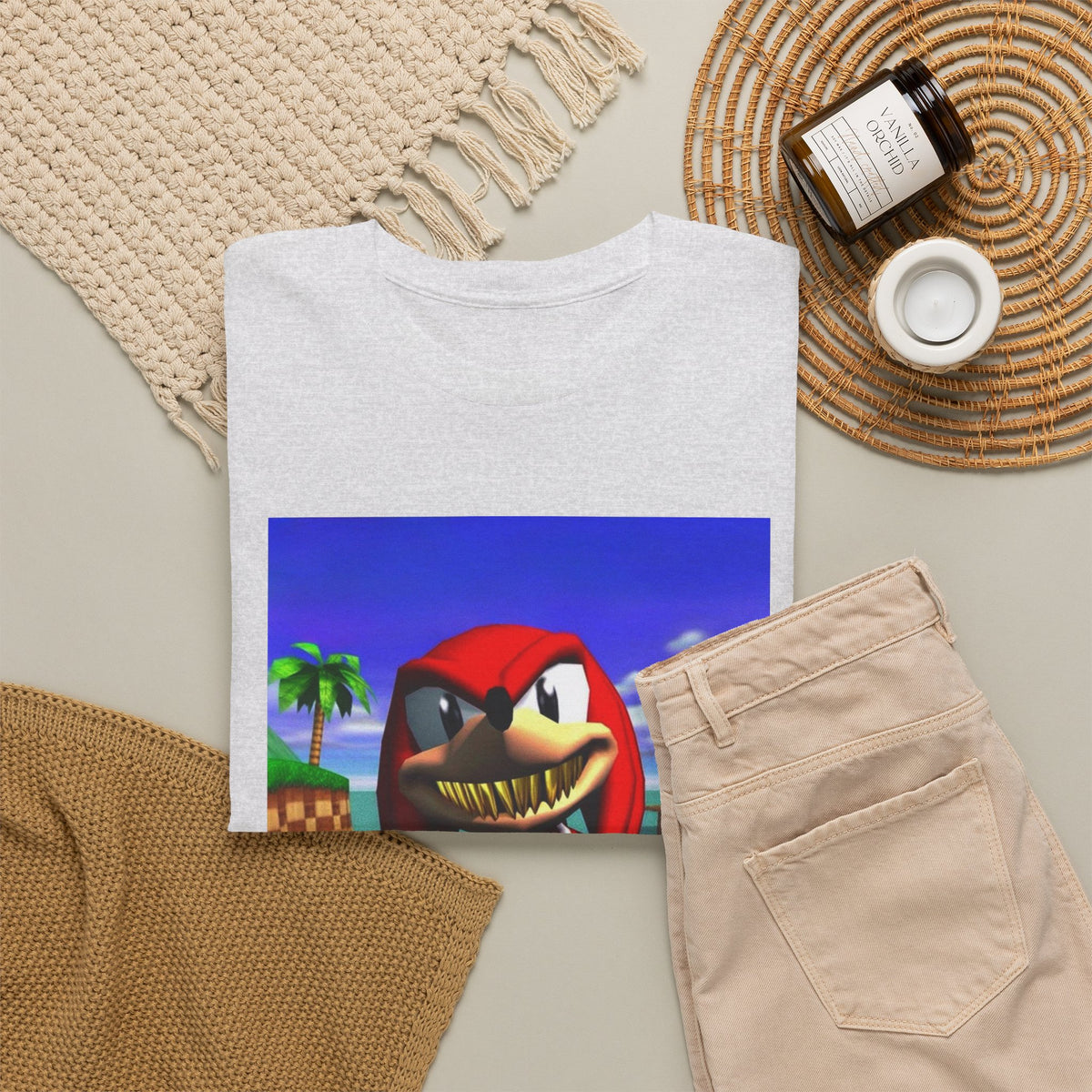 Grill Knuckles Flips Off On Beach Tee