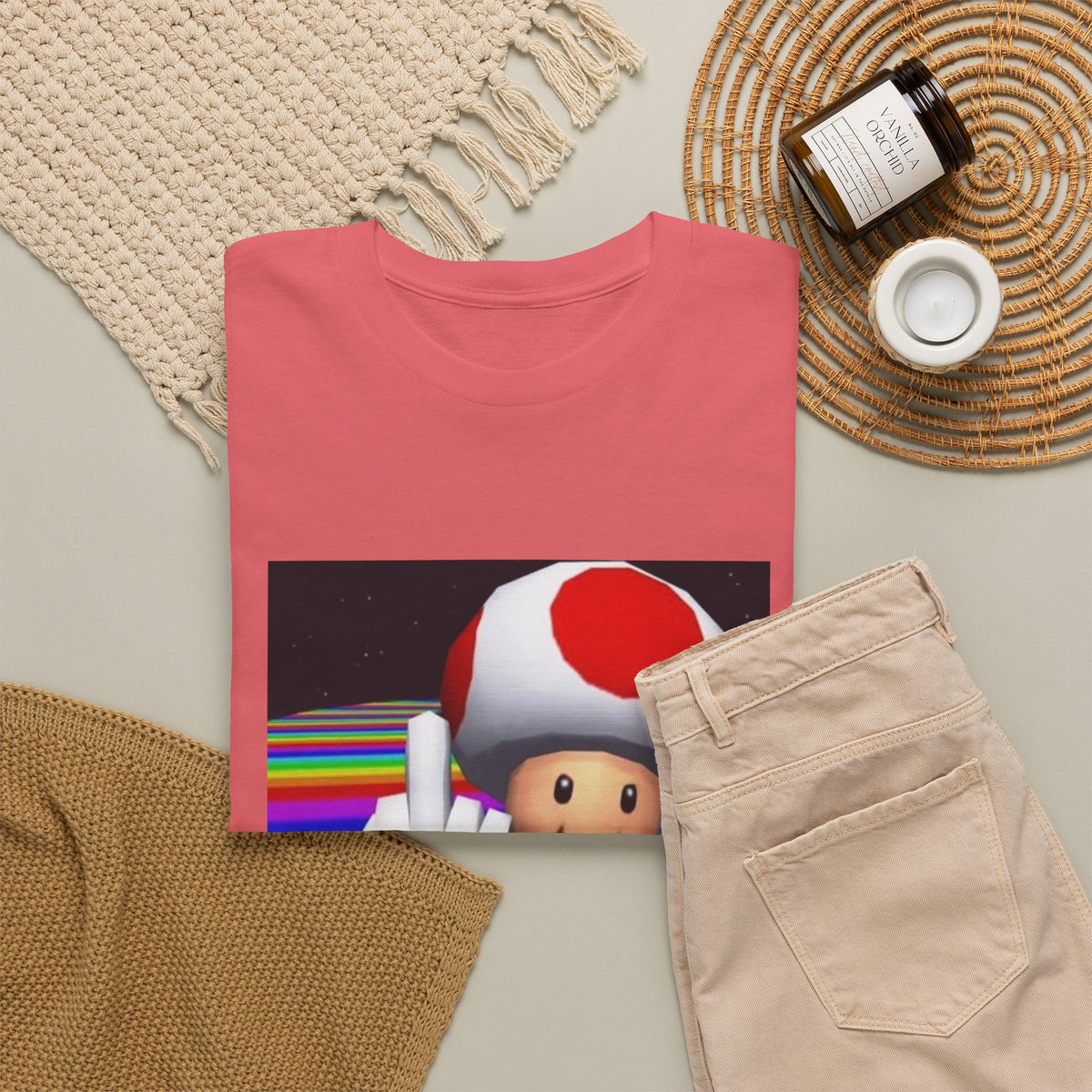 Toad Flipping The Bird On Rainbow Road Tee