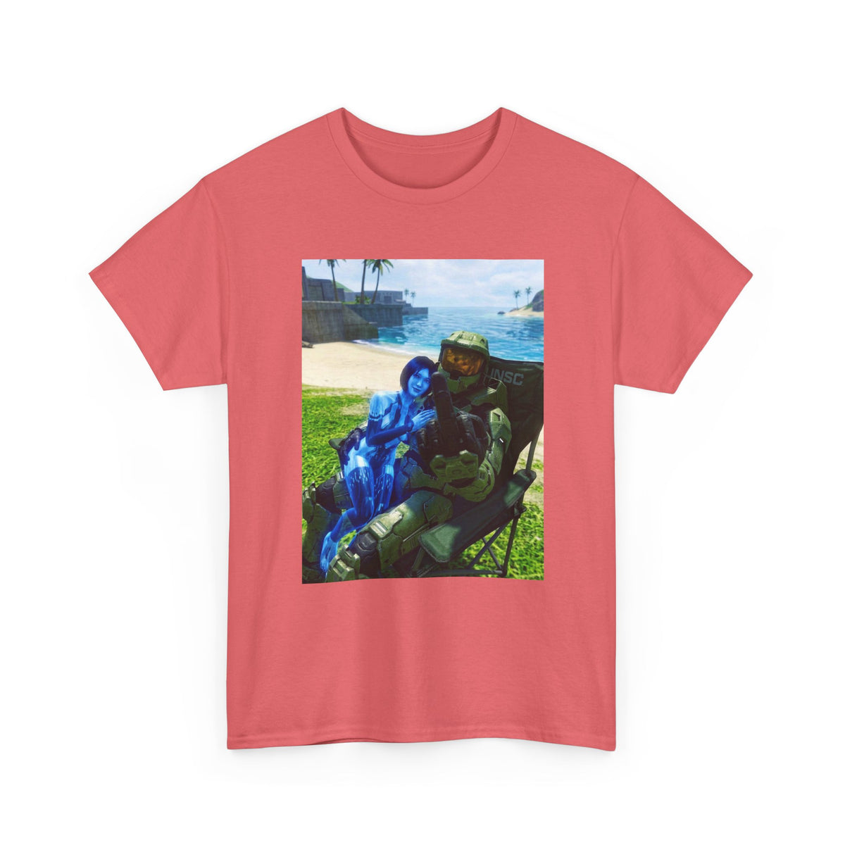 Master Chief And Cortana Beach Chill Tee