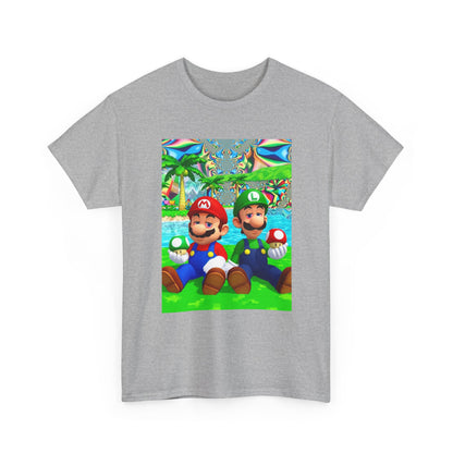 Mellow Mario And Luigi With Mushrooms Tee
