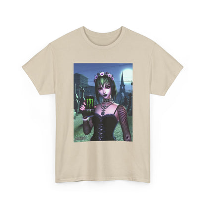 Goth Girl Holding Monster Energy In Cemetery