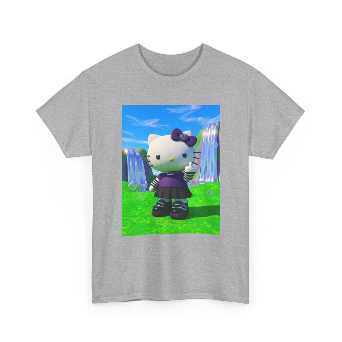 Goth Kitty Flipping Off In Wonderland