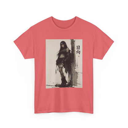 Anime Warrior Girl Leaning On Post Tee