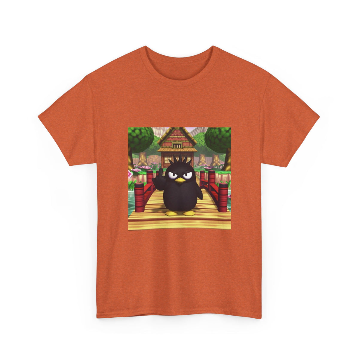 Grumpy Black Bird Flipping Off Tee