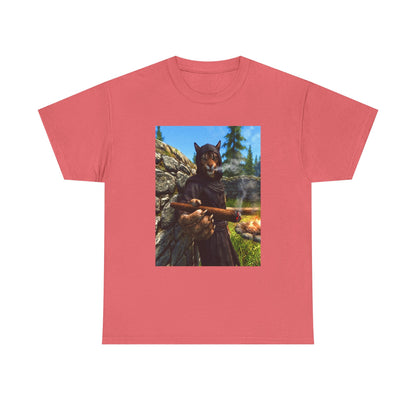 Khajiit Smoking Fat Cigar Campfire Tee