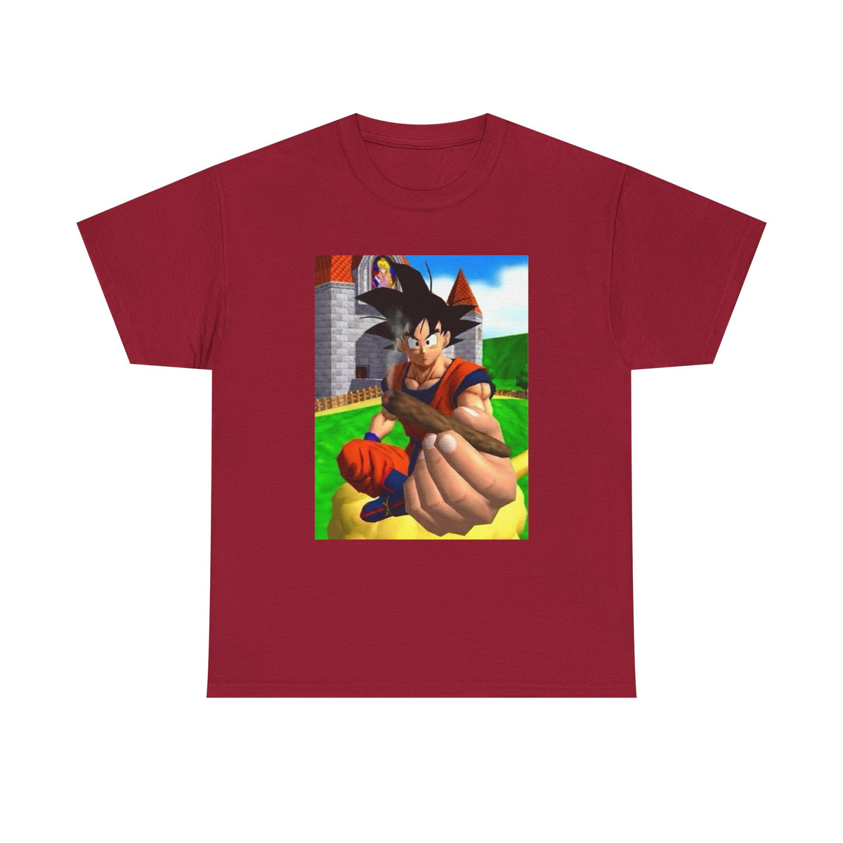 Goku Offers a Blunt at Peach's Castle