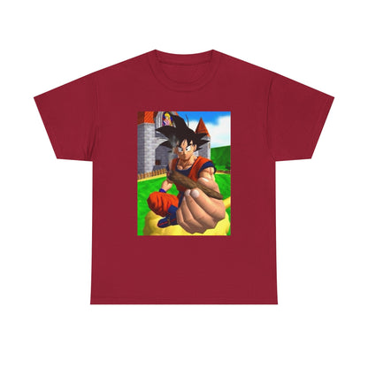Goku Offers a Blunt at Peach's Castle