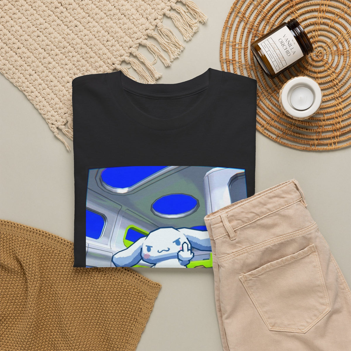 Cinnamoroll Skater Flipping Off Tee
