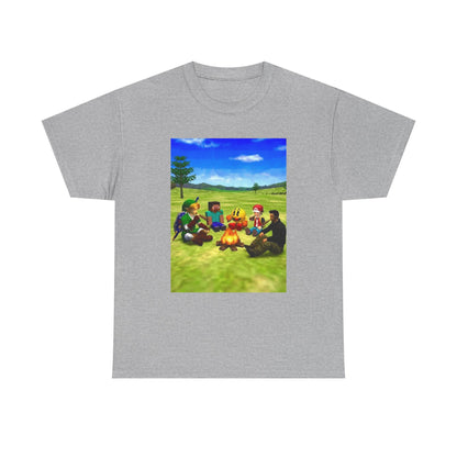 Iconic Gamers Smoking Around Campfire