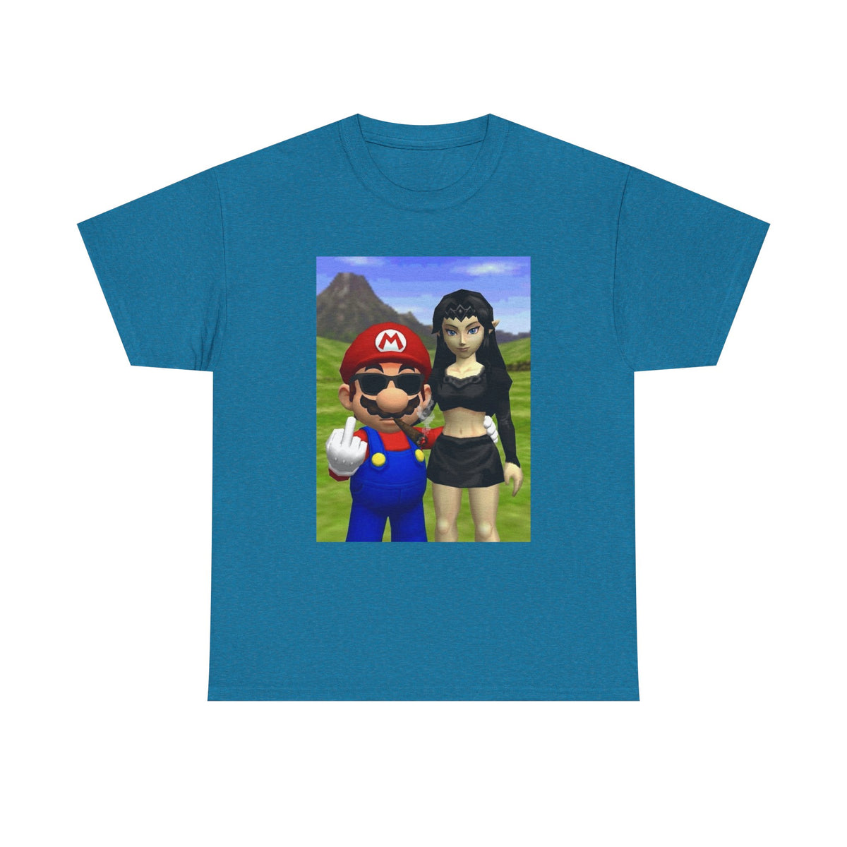 Edgy Mario & Malon Flipping Off Tee