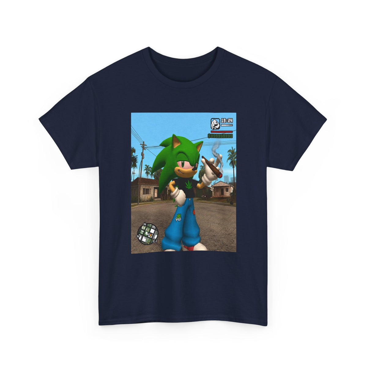Green Hedgehog Blazin' In San Andreas Tee
