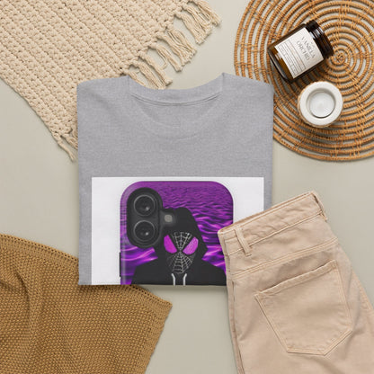 Pixelated Web-Slinger Holding Purple Drink Tee