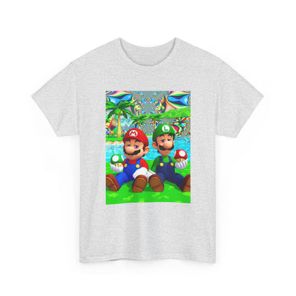 Mellow Mario And Luigi With Mushrooms Tee