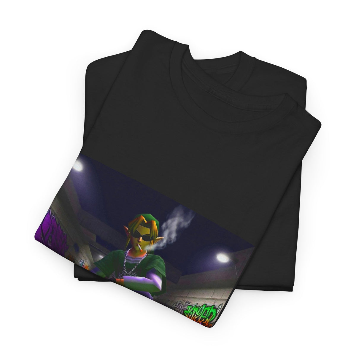 Stoner Link Skateboarding In Graffiti Alley Tee