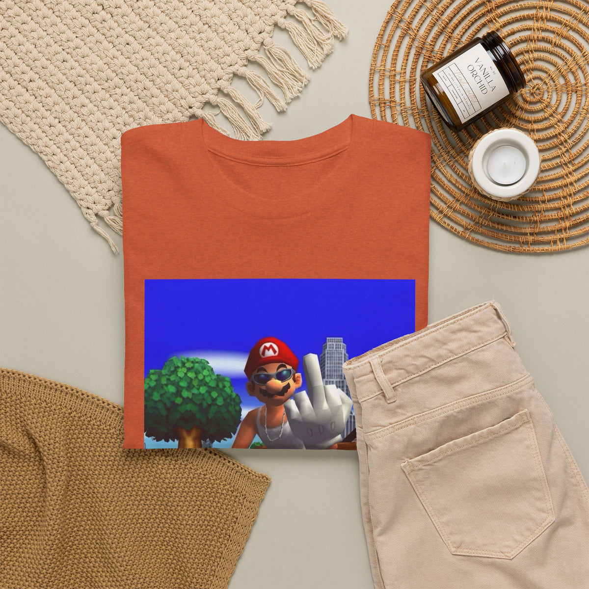 Thug Mario Flipping The Bird Tee