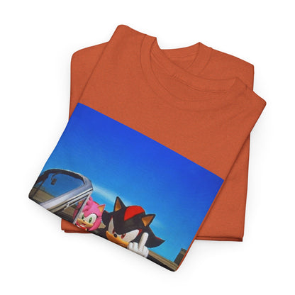 Shadow and Amy Flipping Off The World Tee