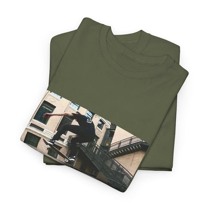 Skater Riding Through Cloud Passage Tee