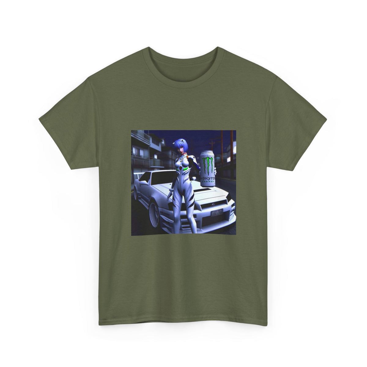 Rei Ayanami With Monster Energy Car