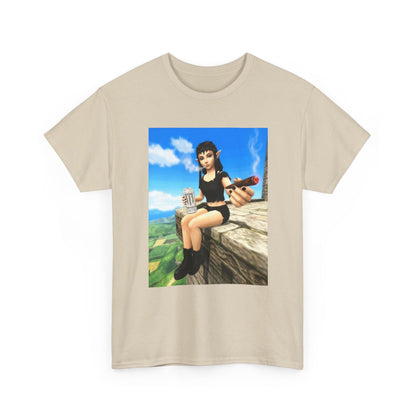 Elf Girl Smoking Cigar On Mountain Tee