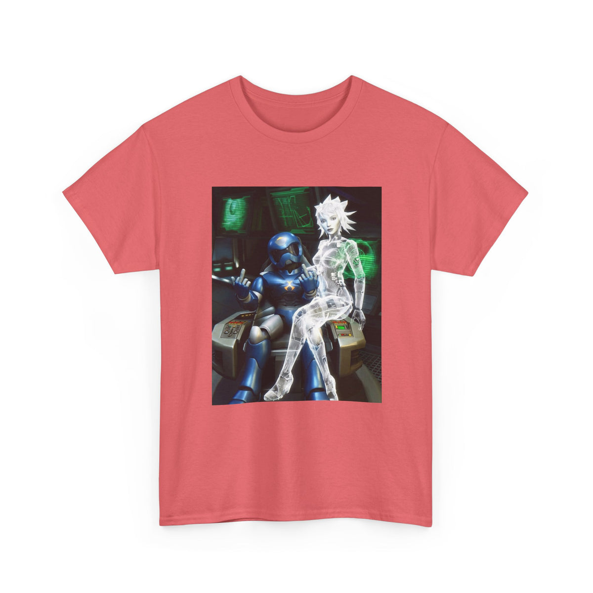 Cyborg & Hologram Flipping The Bird Tee