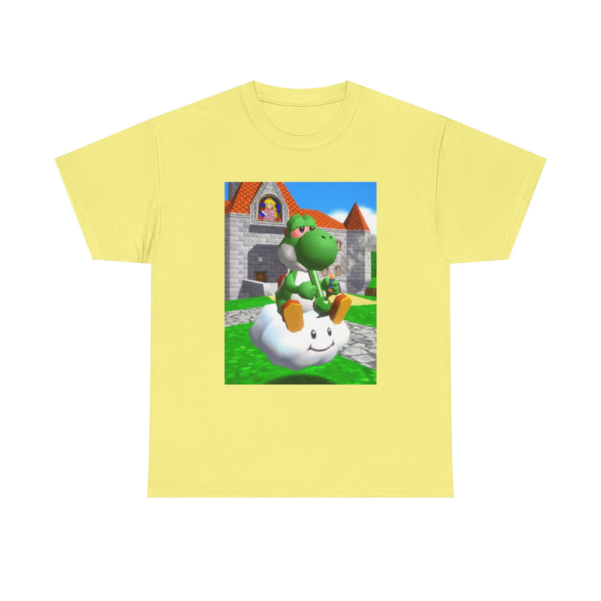 Yoshi Chilling On Cloud At Princess Peach's Castle