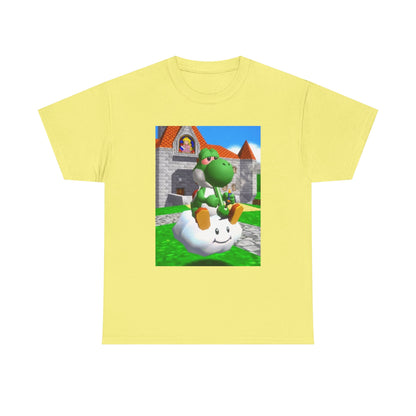 Yoshi Chilling On Cloud At Princess Peach's Castle