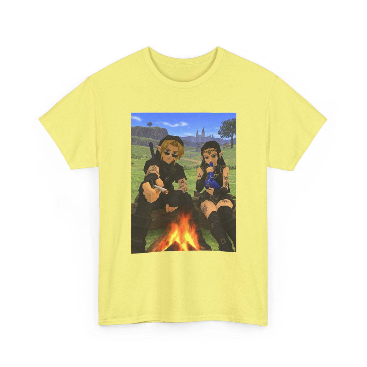 Dark Link And Dark Zelda Chilling Campfire Tee