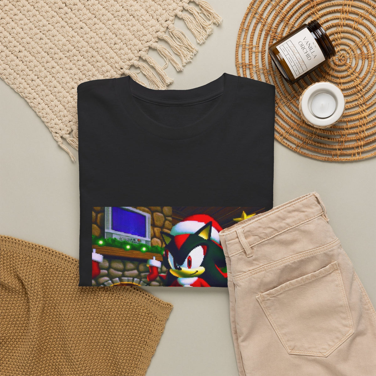 Shadow The Hedgehog Christmas Drip Tee