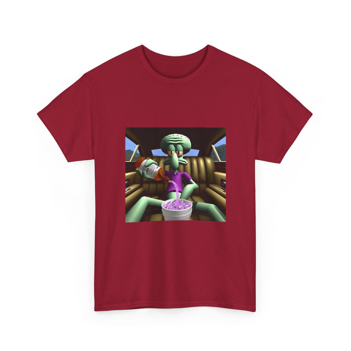 Squidward Pouring Lean In Car Tee