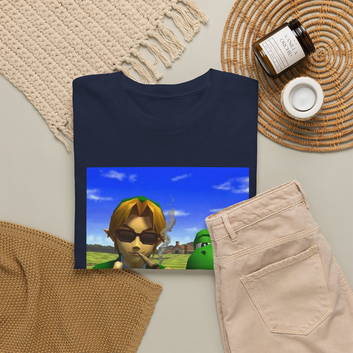 Link And Yoshi Flipping Off The World Tee