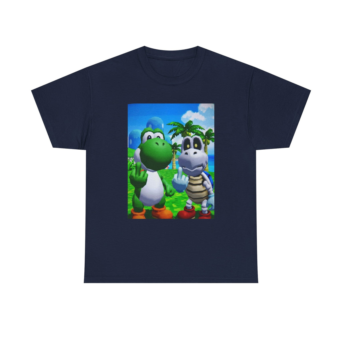 Yoshi And Dry Bones Flipping The Bird Tee