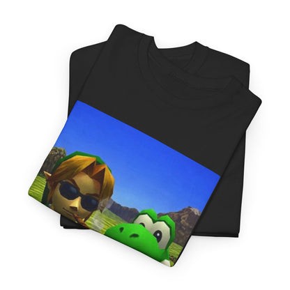 Link And Yoshi Smoking With Attitude Tee