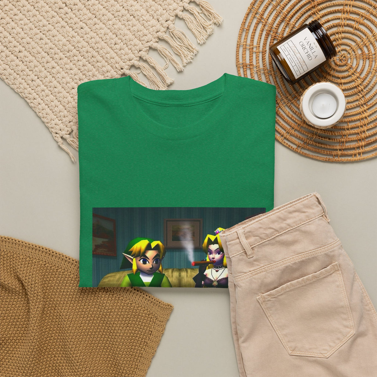 Link and Goth Peach Chillin' and Smoking Tee