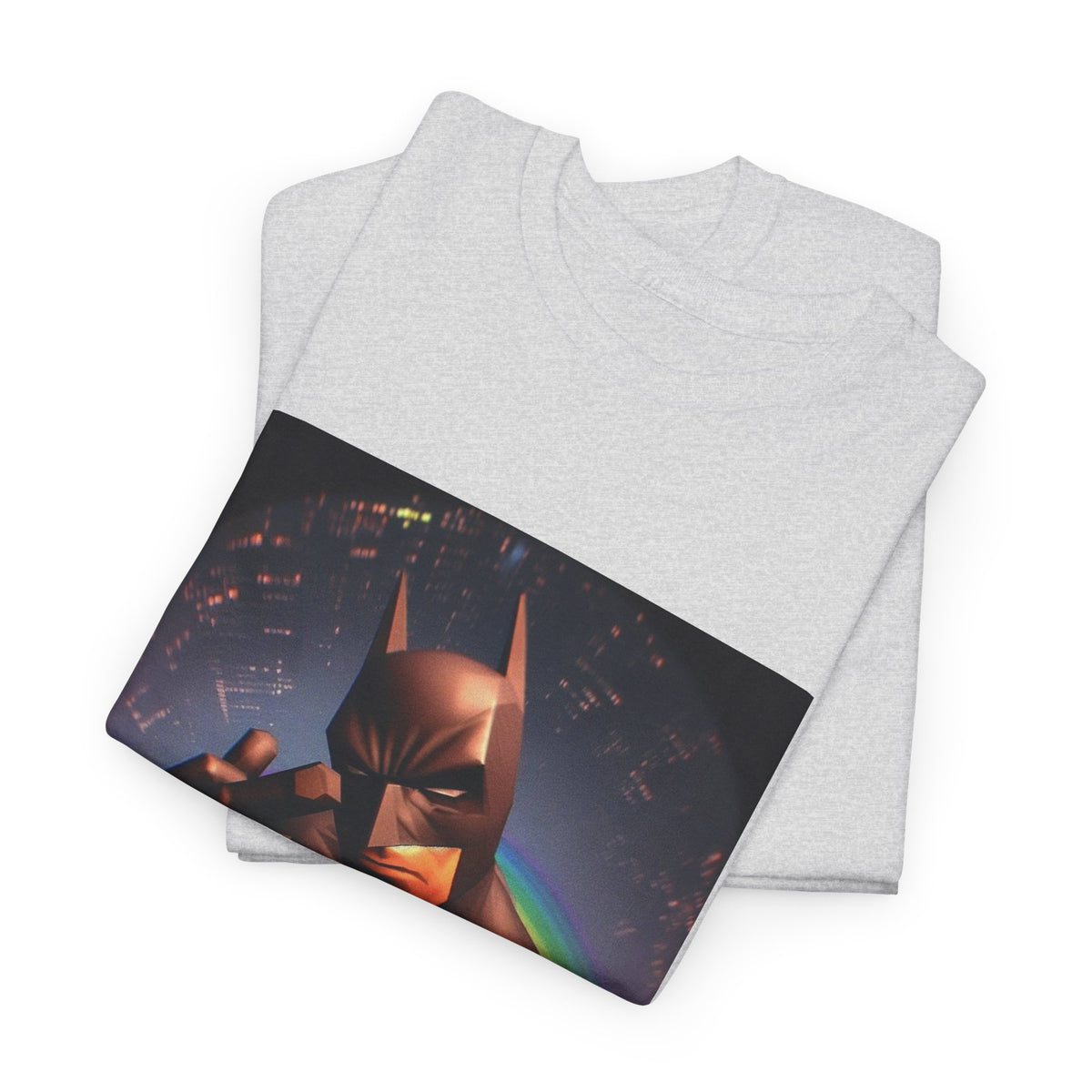 Batman Giving Finger Over Rainbow City