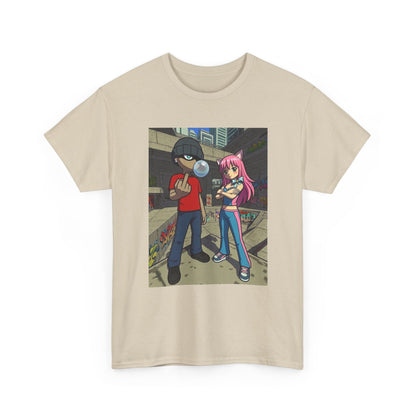 Skater Punk And Kitty Girl In Skater Park Tee