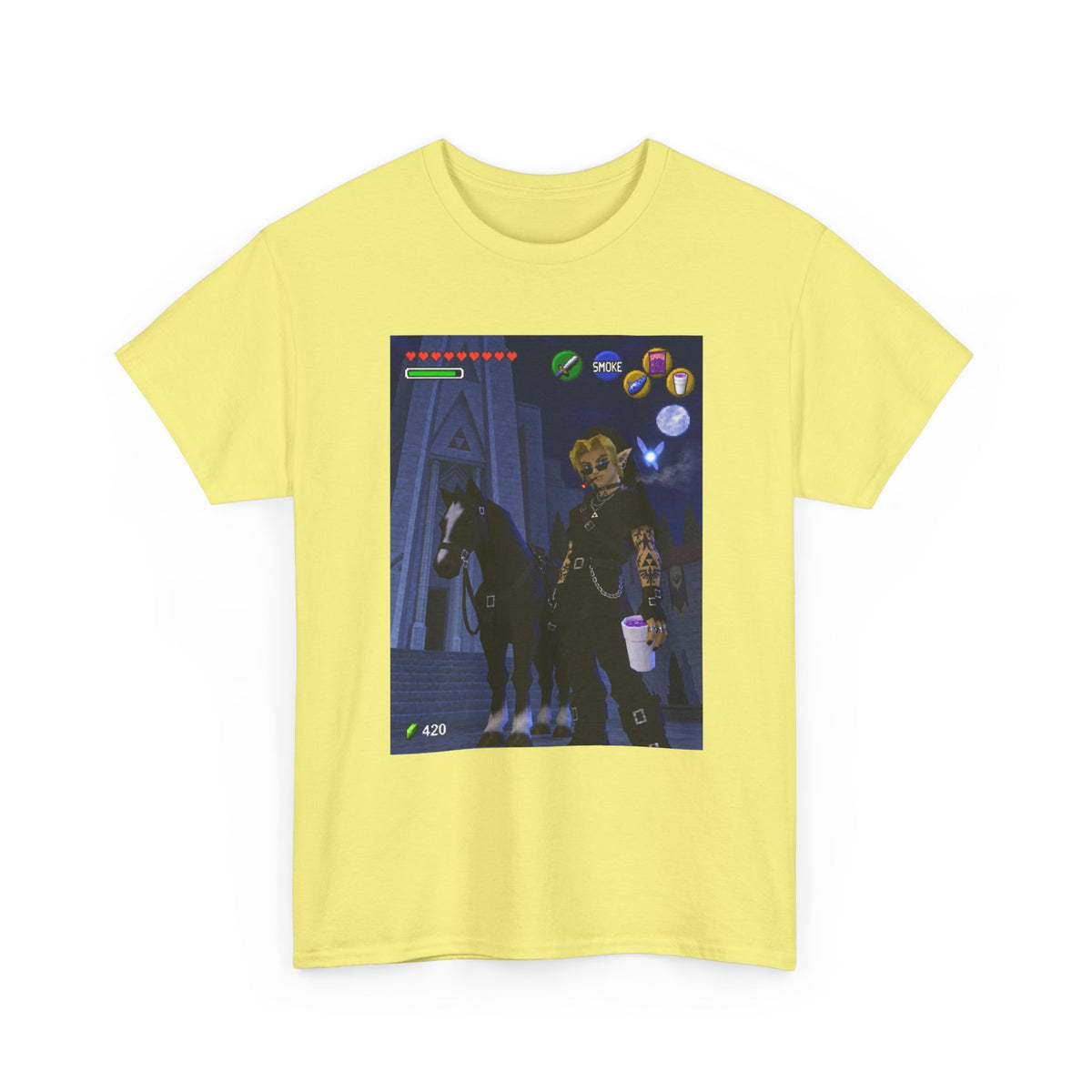 Goth Link Smoking With Epona Tee