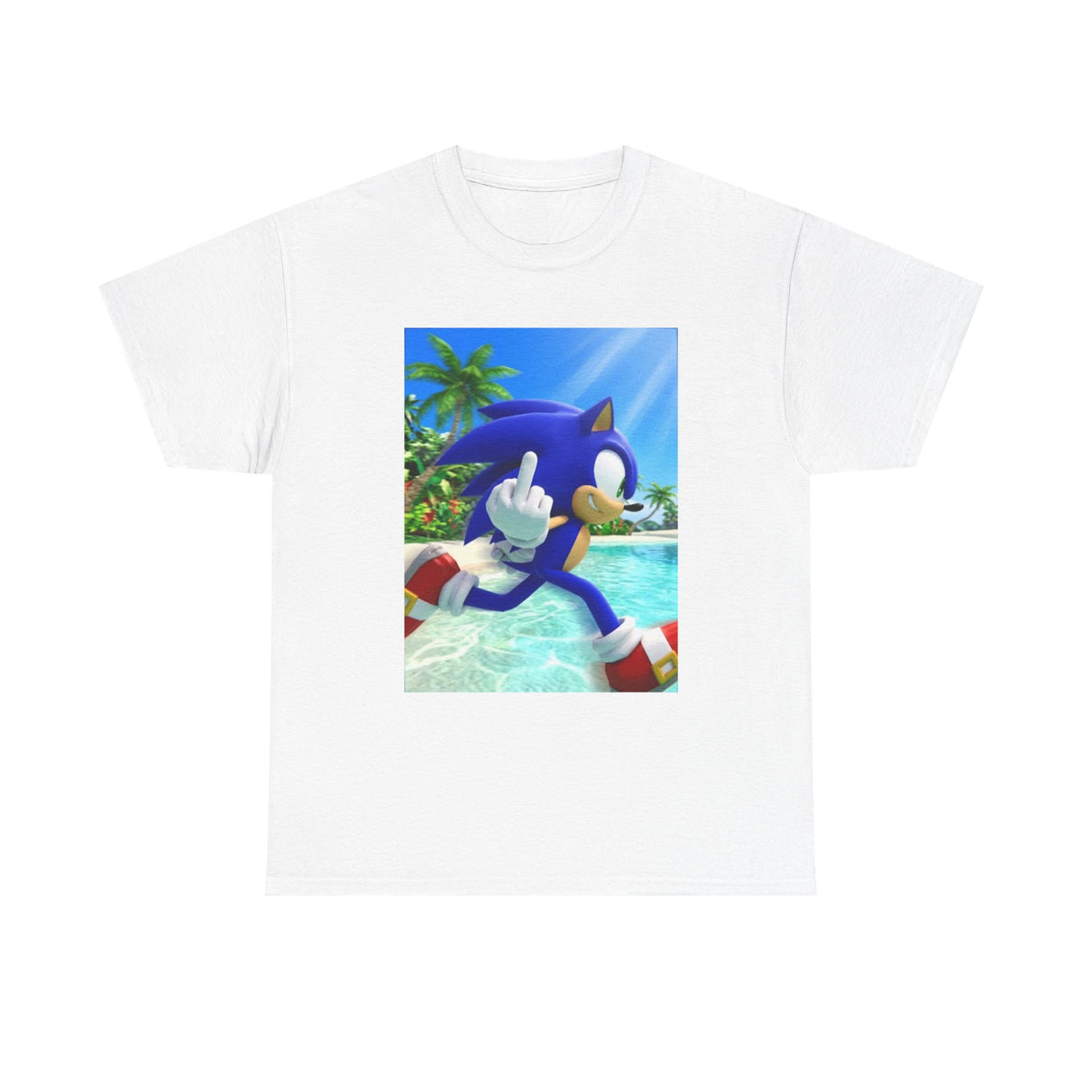 Sonic Flipping Off In Paradise Tee