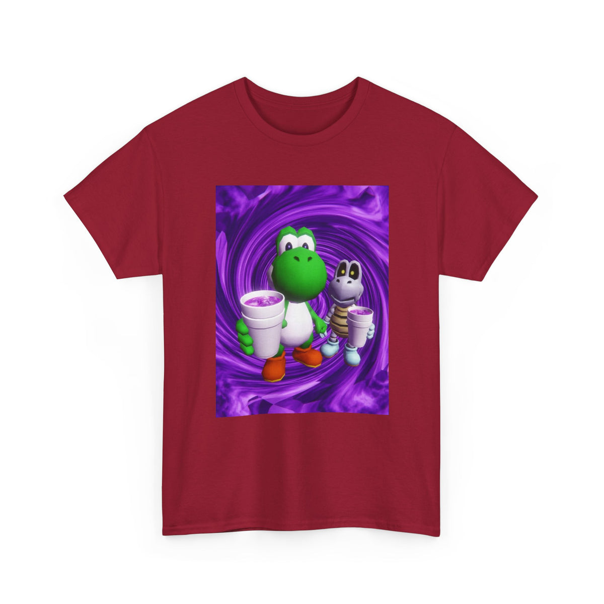 Yoshi And Dry Bones Sipping Purple Tee