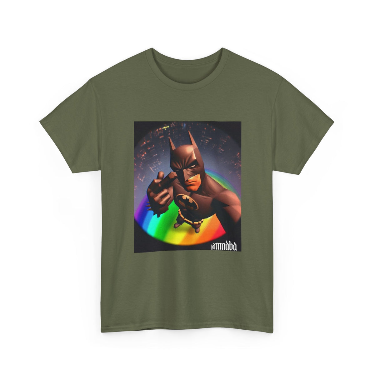 Batman Giving Finger Over Rainbow City