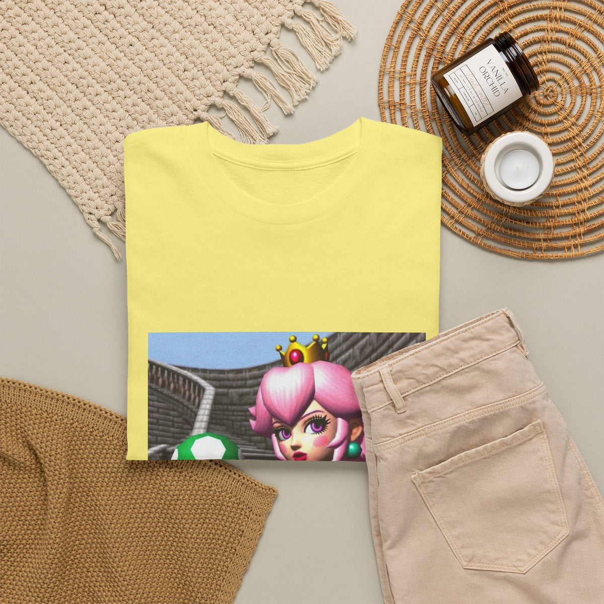 Goth Peach Holding A Green Mushroom Tee