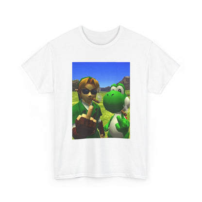 Link And Yoshi Smoking With Attitude Tee