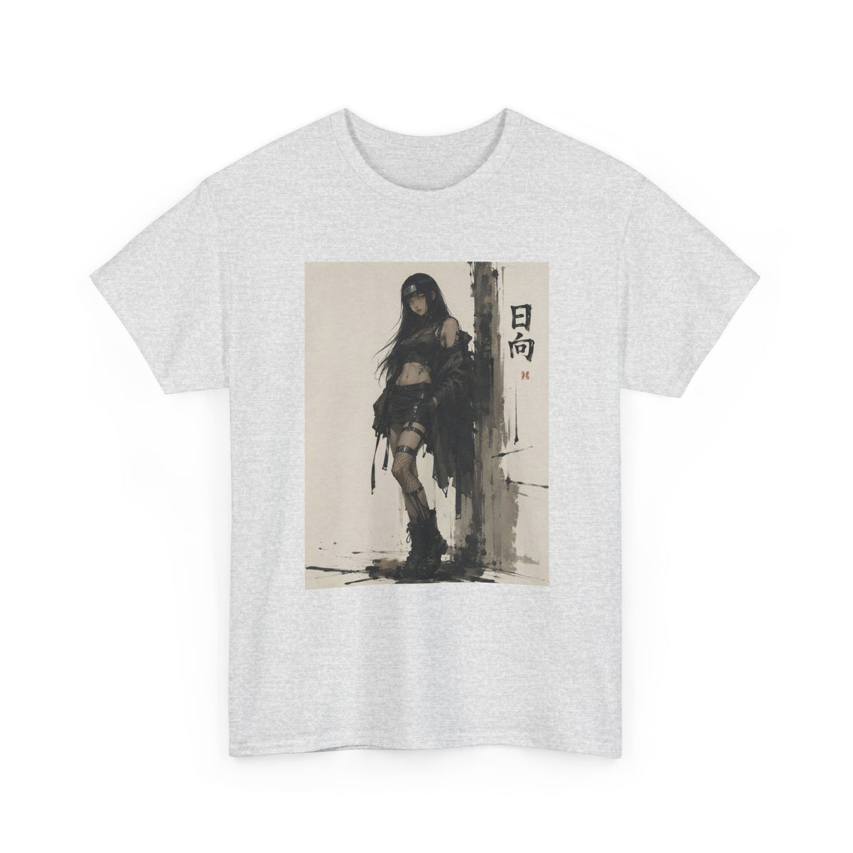 Anime Warrior Girl Leaning On Post Tee