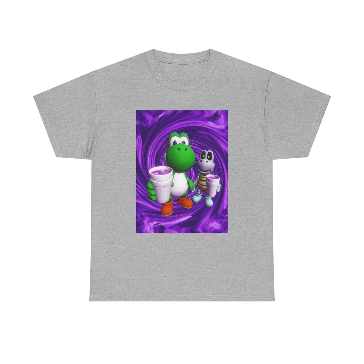 Yoshi And Dry Bones Sipping Purple Tee