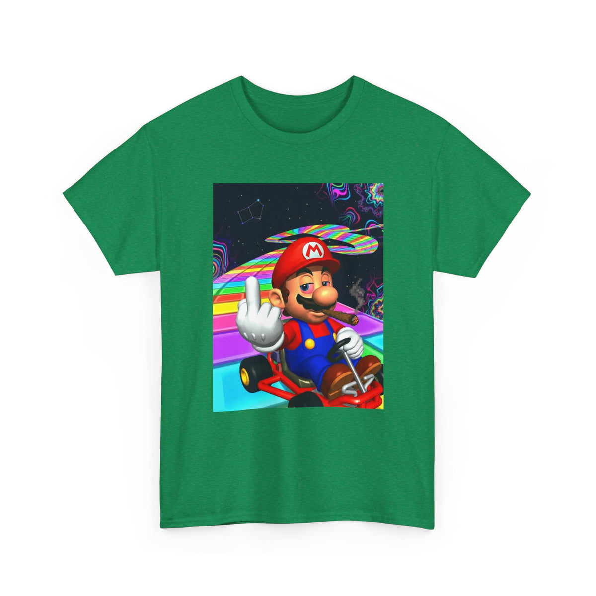 Stoned Plumber Flipping Off On Rainbow Road