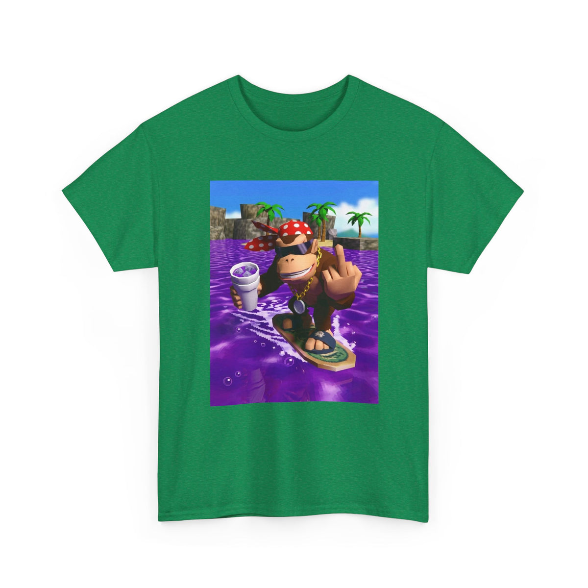 Diddy Kong Surfing Purple Lean Flipping Off Tee