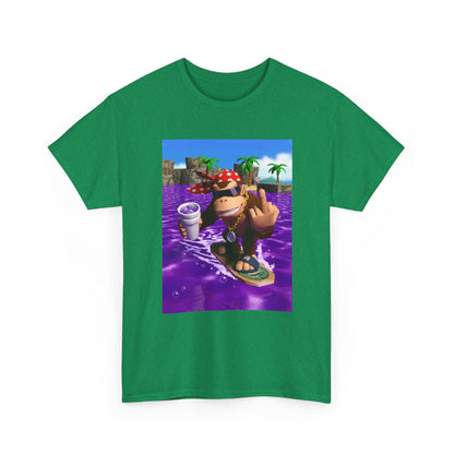 Diddy Kong Surfing Purple Lean Flipping Off Tee